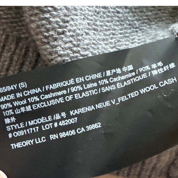 Theory Karenia Felted Wool Cashmere Sweater Gray Small - Picture 9 of 9